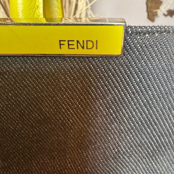 Fendi Lime and Denim Mini 2Jours Crossbody Strap Authentic CoA - Picture 3 of 16